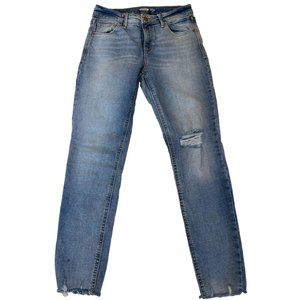 Old Navy Womens Jeans Rockstar Super Skinny Ankle Distressed Stretch Blue Size 4